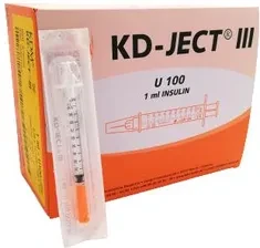 Strzykawka insulinowa KD JECT III  27 G  0,40 x 12 mm 1 ml U 100 ref 870600 a 100 szt.  - OUTLET 